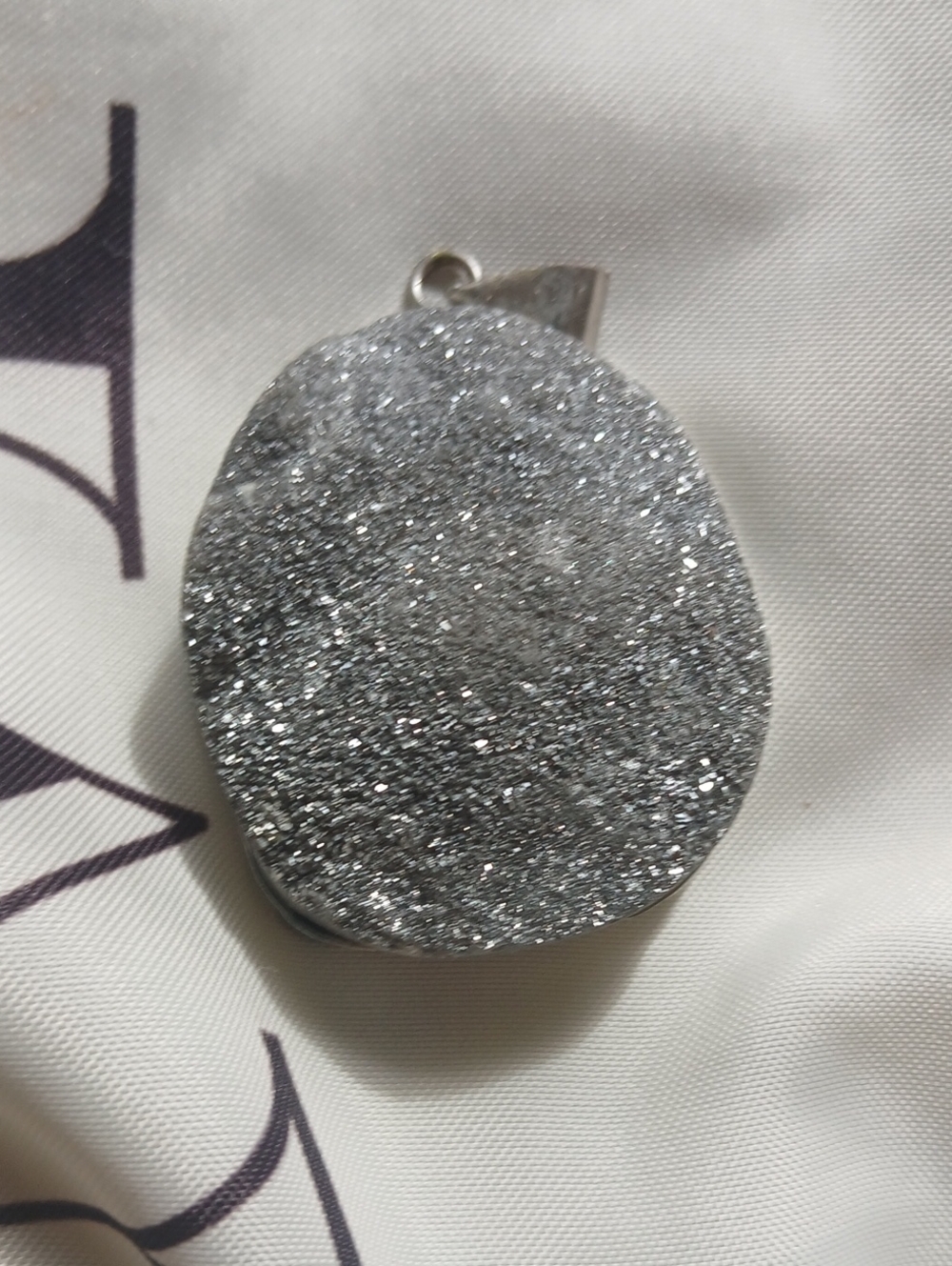 Silver Sparkle Druzy Pendant Necklace